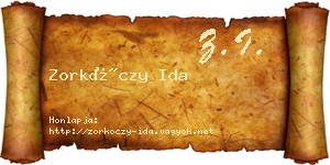 Zorkóczy Ida névjegykártya