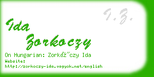 ida zorkoczy business card